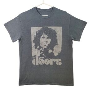 The Doors Jim Morrison Portrait Graphic Band T-Shirt Mens Medium Gray 2021 Music